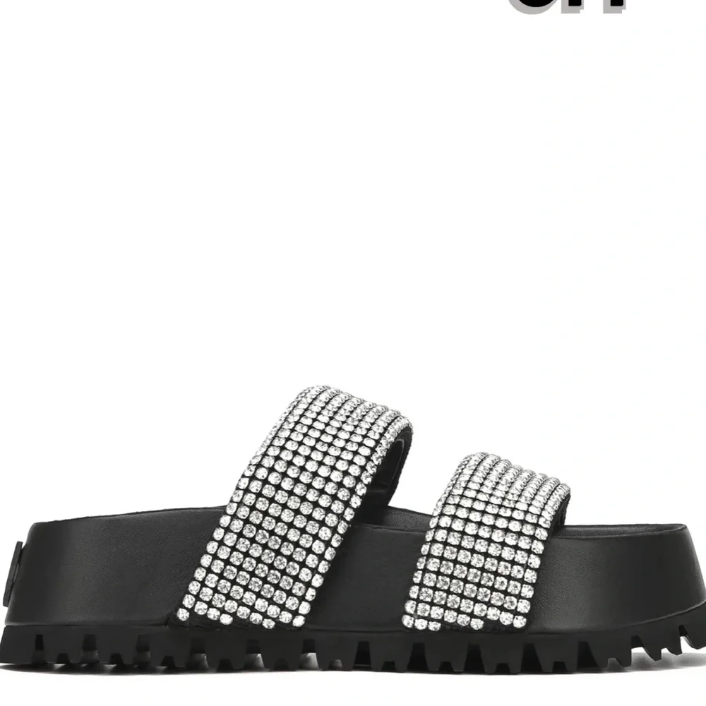 Naked Wolfe Valencia Black Diamond Nylon Slides - Picture 2 of 8